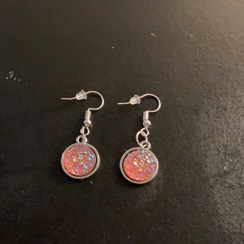 Crystal pink earrings